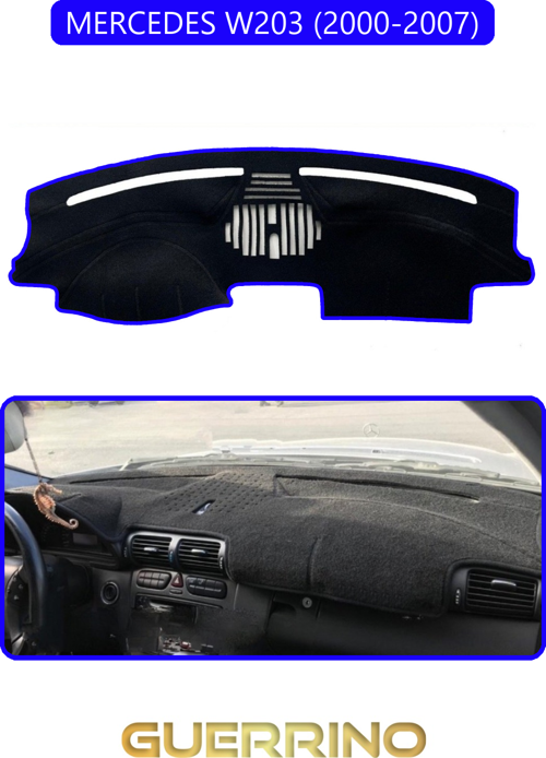 Mercedes W203 2000-2007Torpido Koruma Halısı Mavi Kenar