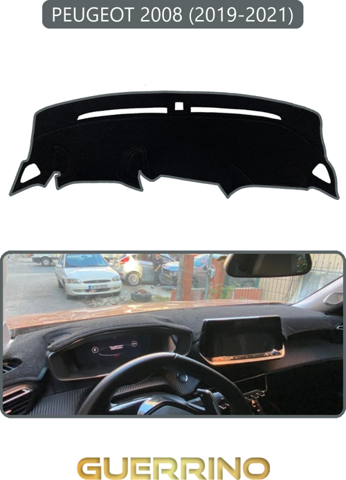 Peugeot 2008 (2019-2021)Torpido Koruma Halısı Gri Kenar