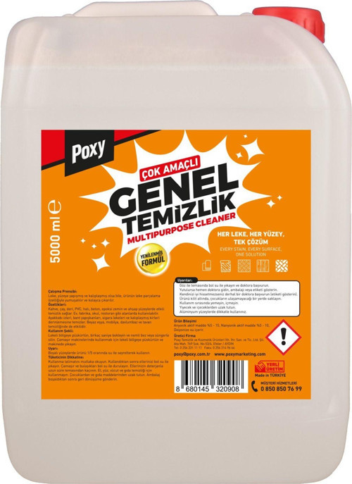 Genel Temizlik 5 Lt Leke Çıkarıcı Pimapen, Halı, Koltuk, Tekstil Çamaşır Vb. Temizliğinde Etkili