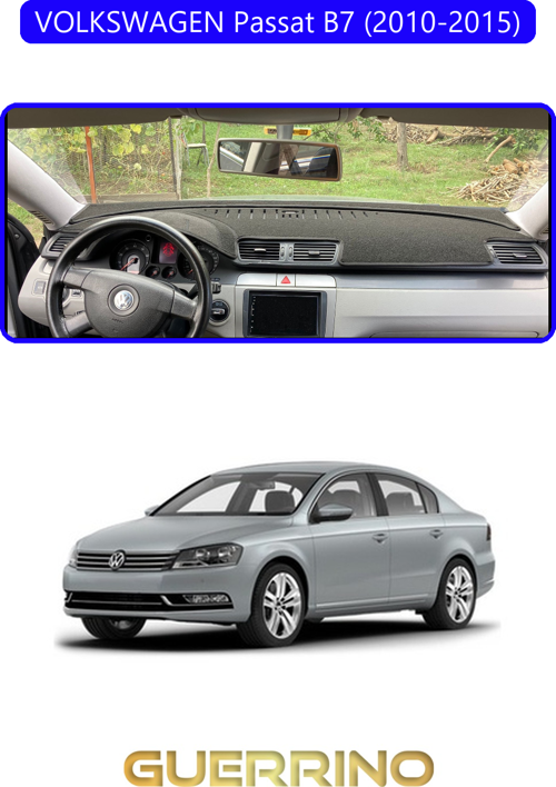 Volkswagen Passat B7 (2010-2015)Torpido Koruma Halısı Mavi Kenar