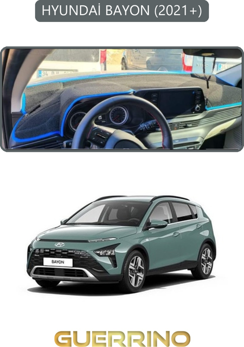 Hyundai Bayon 2021+Torpido Koruma Halısı Gri Kenar