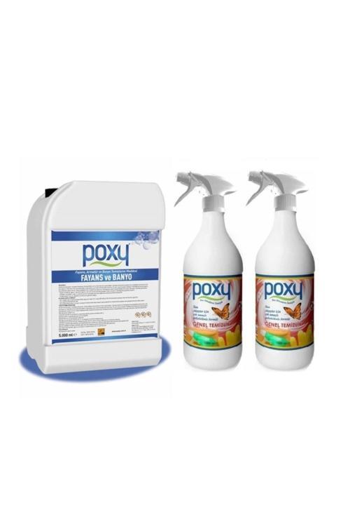 Temizlik Fayans Temizleyici 5 Lt & Poxy Genel Temizlik 1 Lt 2 Adet