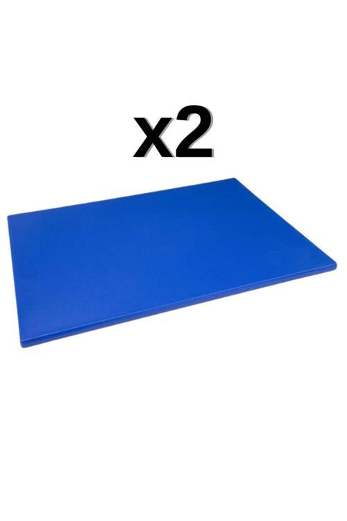 2'Li Türkay 60X40X2 Cm Polietilen Kesme Tahtası Kesim Levhası Mavi 4757