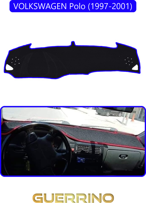Volkswagen Polo (1997-2001)Torpido Koruma Halısı Mavi Kenar