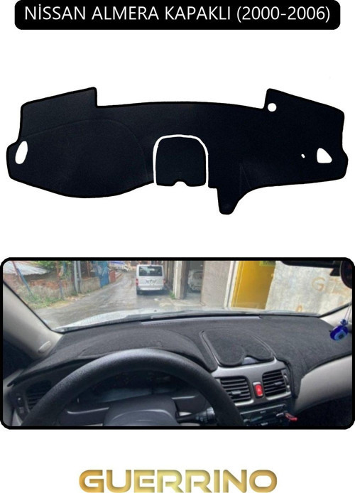 Nissan Almera Kapaklı 2000-2006Torpido Koruma Halısı Siyah Kenar