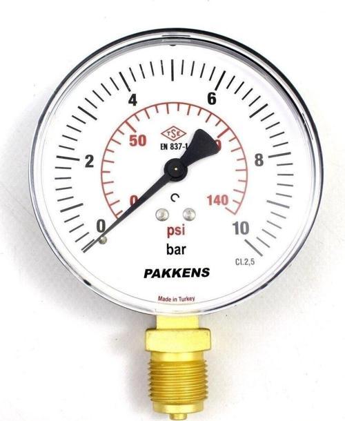 Hava Kompresör Saati (Manometre 12 Bar - 180 Psi)