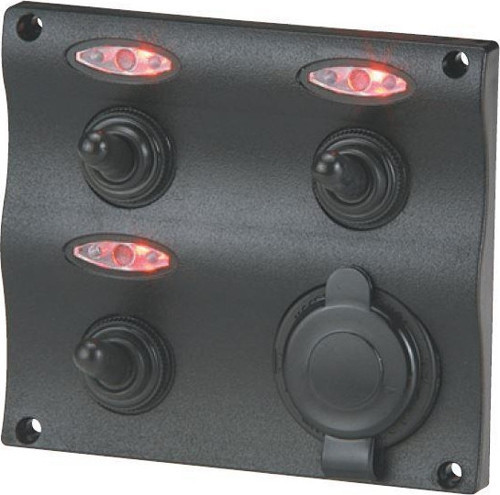 Switch Panel Çakmak Soketli Ledli 3'lü