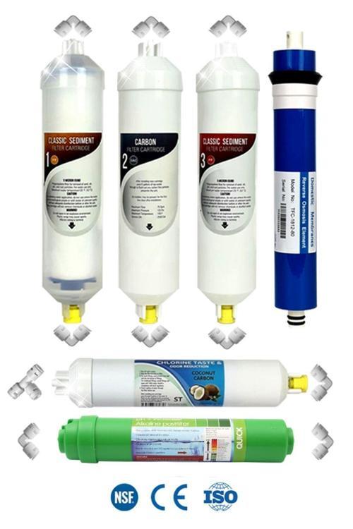 Kapalı Kasa Su Arıtma Cihazı Yeni Seri Ph Filtreli 6 Aşama Inline Domestic Membranlı Bakım Seti
