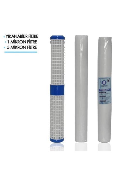 Daire Bina Girişi 20'' Inch 3 Aşama Yedek Filtre Seti Yık-1M-5M