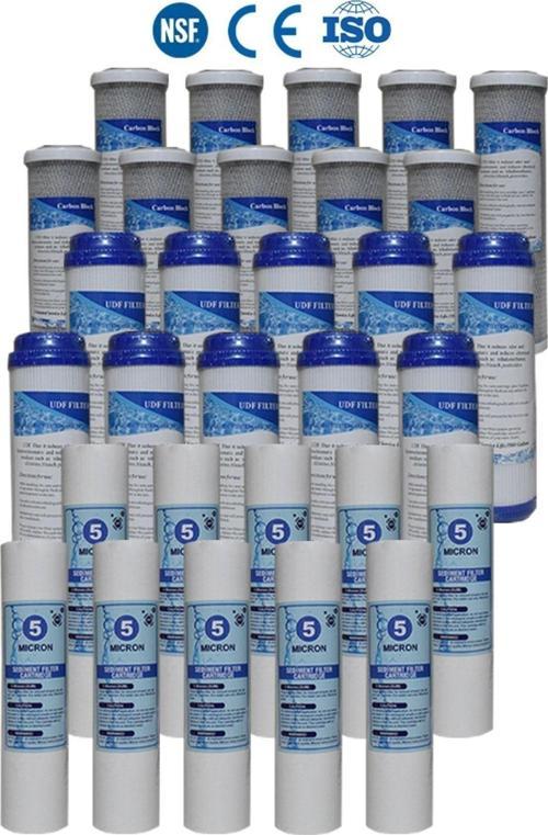 Açık Kasa Su Arıtma Cihazı Uyumlu Filtresi Çift Karbon 3 Aşama Avantaj Paket 10 Takım