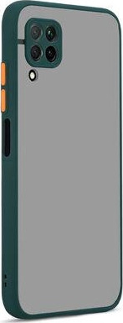 Huawei P40 Lite Kılıf Şeffaf Mat Yüzeyli Kenarları Renkli Fitkap Premium Silikon Kapak