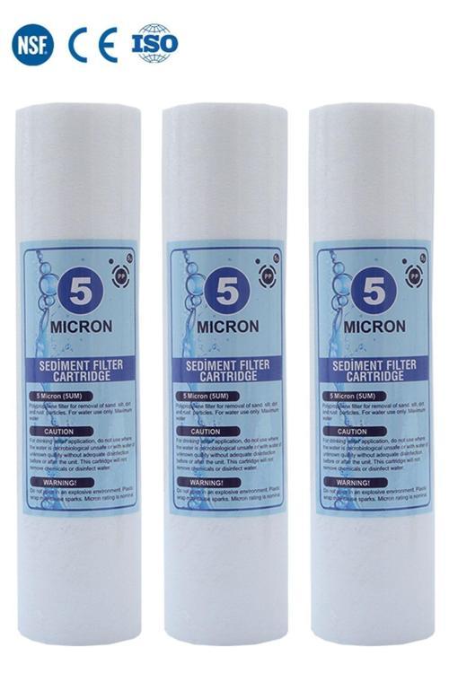 Açık Kasa Su Arıtma Cihazı 10 Inc 5 Mikron Sediment Spun Filtre (Toz,Tortu Filtre) 3 Adet