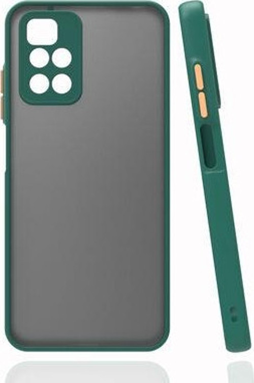 Redmi 10 Kılıf Şeffaf Mat Yüzeyli Kenarları Renkli Fitkap Premium Silikon Kapak
