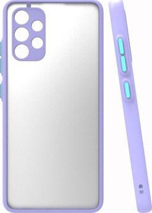 Samsung Galaxy A32 4G Kılıf Şeffaf Mat Yüzeyli Kenarları Renkli Fitkap Premium Silikon Kapak