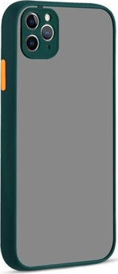 İphone 11 Pro Max Kılıf Şeffaf Mat Yüzeyli Kenarları Renkli Fitkap Premium Silikon Kapak