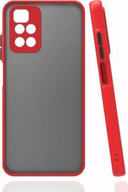 Redmi 10 Kılıf Şeffaf Mat Yüzeyli Kenarları Renkli Fitkap Premium Silikon Kapak