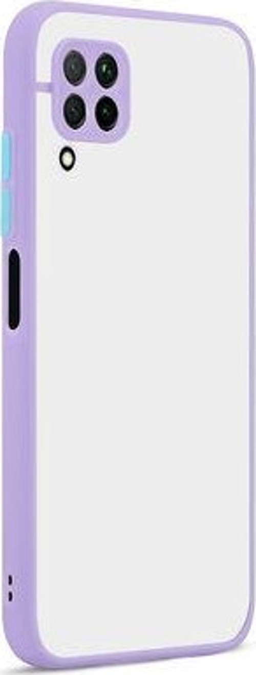 Huawei P40 Lite Kılıf Şeffaf Mat Yüzeyli Kenarları Renkli Fitkap Premium Silikon Kapak