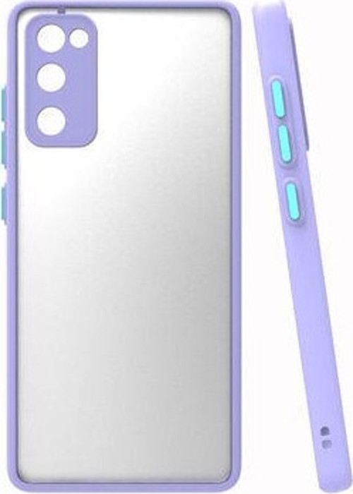 Samsung Galaxy S20 Fe Kılıf Şeffaf Mat Yüzeyli Kenarları Renkli Fitkap Premium Silikon Kapak