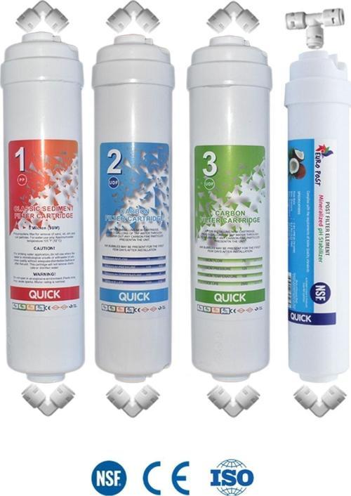 Kapalı Kasa Su Arıtma Cihazı Uyumlu Inline 4 Aşamalı Nsf Onaylı Filtre Seti