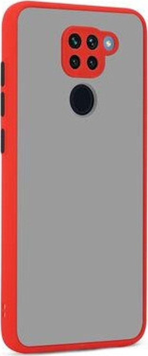 Redmi Note 9 Kılıf Şeffaf Mat Yüzeyli Kenarları Renkli Fitkap Premium Silikon Kapak