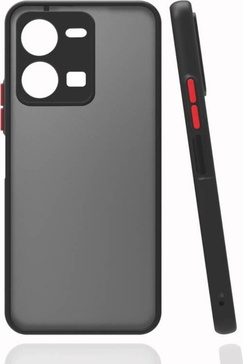 Vivo Y35 Kılıf Şeffaf Mat Yüzeyli Kenarları Renkli Fitkap Premium Silikon Kapak