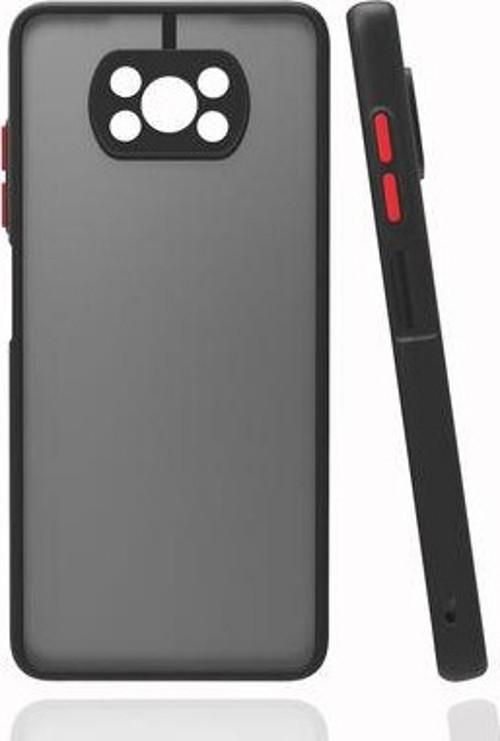 Poco X3 Pro Kılıf Şeffaf Mat Yüzeyli Kenarları Renkli Fitkap Premium Silikon Kapak