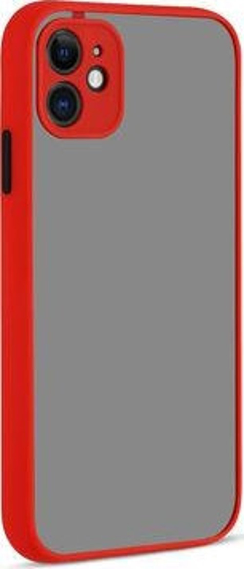 İphone 12 Mini Kılıf Şeffaf Mat Yüzeyli Kenarları Renkli Fitkap Premium Silikon Kapak