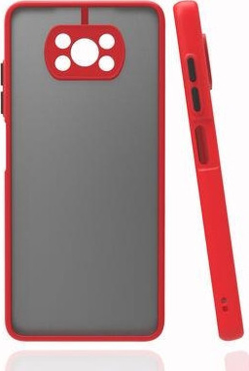Poco X3 Pro Kılıf Şeffaf Mat Yüzeyli Kenarları Renkli Fitkap Premium Silikon Kapak