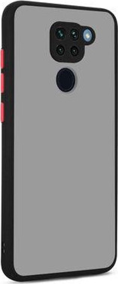Redmi Note 9 Kılıf Şeffaf Mat Yüzeyli Kenarları Renkli Fitkap Premium Silikon Kapak