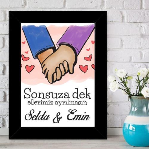Kişiye Özel Sonsuza Dek Aşk Çerçeveli Pano