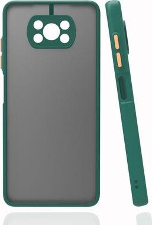 Poco X3 Pro Kılıf Şeffaf Mat Yüzeyli Kenarları Renkli Fitkap Premium Silikon Kapak