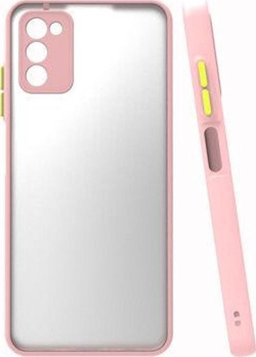 Samsung Galaxy A03S Kılıf Şeffaf Mat Yüzeyli Kenarları Renkli Fitkap Premium Silikon Kapak