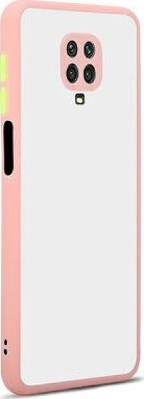Redmi Note 9 Pro Kılıf Şeffaf Mat Yüzeyli Kenarları Renkli Fitkap Premium Silikon Kapak
