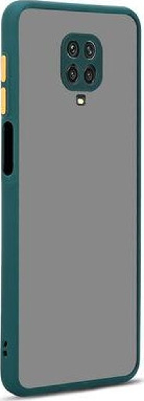 Redmi Note 9S Kılıf Şeffaf Mat Yüzeyli Kenarları Renkli Fitkap Premium Silikon Kapak