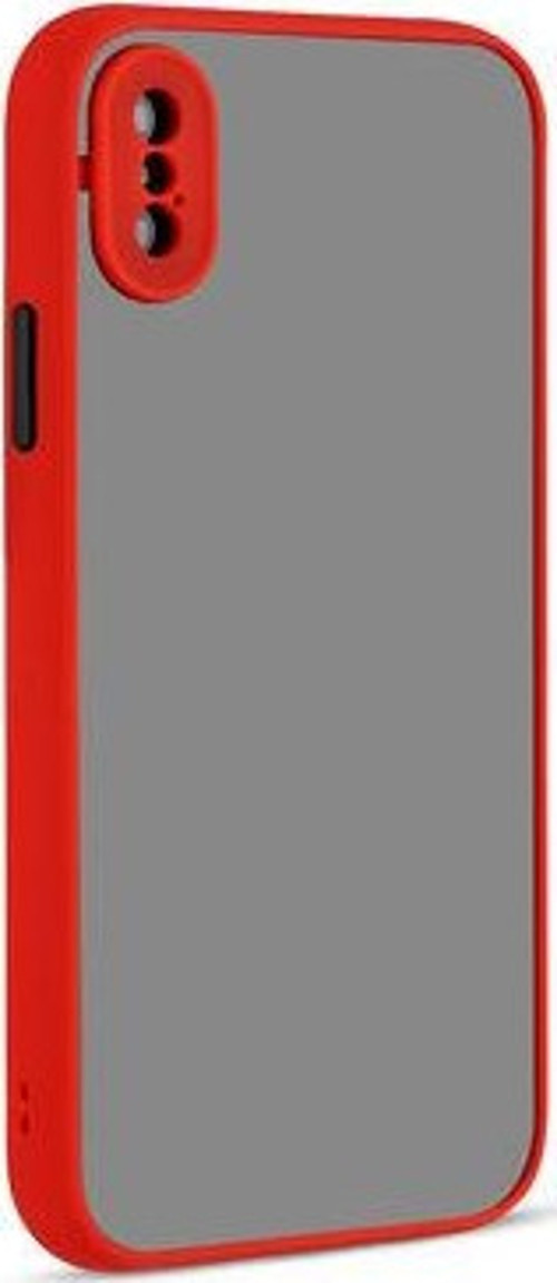 İphone Xs Max Kılıf Şeffaf Mat Yüzeyli Kenarları Renkli Fitkap Premium Silikon Kapak