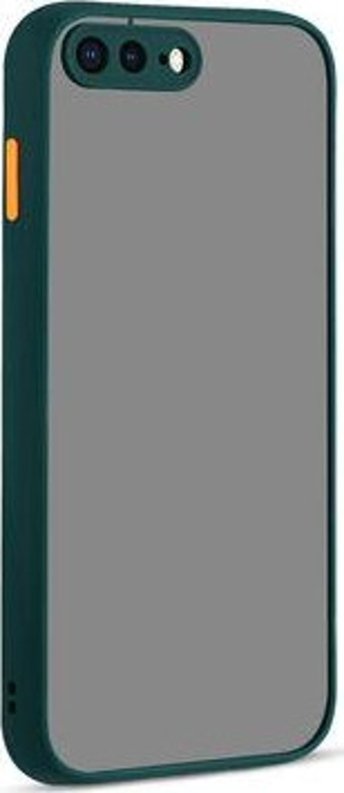 İphone 7 Plus Kılıf Şeffaf Mat Yüzeyli Kenarları Renkli Fitkap Premium Silikon Kapak