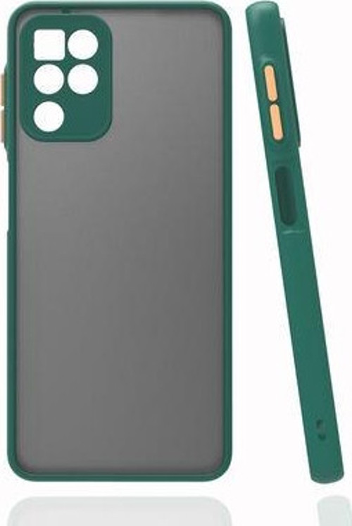 Samsung Galaxy M22 Kılıf Şeffaf Mat Yüzeyli Kenarları Renkli Fitkap Premium Silikon Kapak
