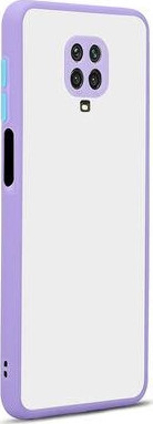 Redmi Note 9 Pro Kılıf Şeffaf Mat Yüzeyli Kenarları Renkli Fitkap Premium Silikon Kapak