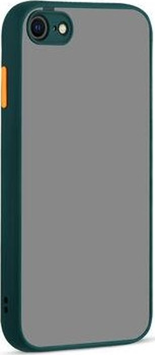 İphone 7 Kılıf Şeffaf Mat Yüzeyli Kenarları Renkli Fitkap Premium Silikon Kapak