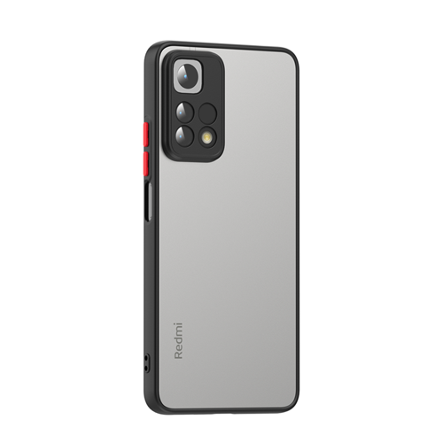 Redmi Note 11 Pro 5G Kılıf Şeffaf Mat Yüzeyli Kenarları Renkli Fitkap Premium Silikon Kapak