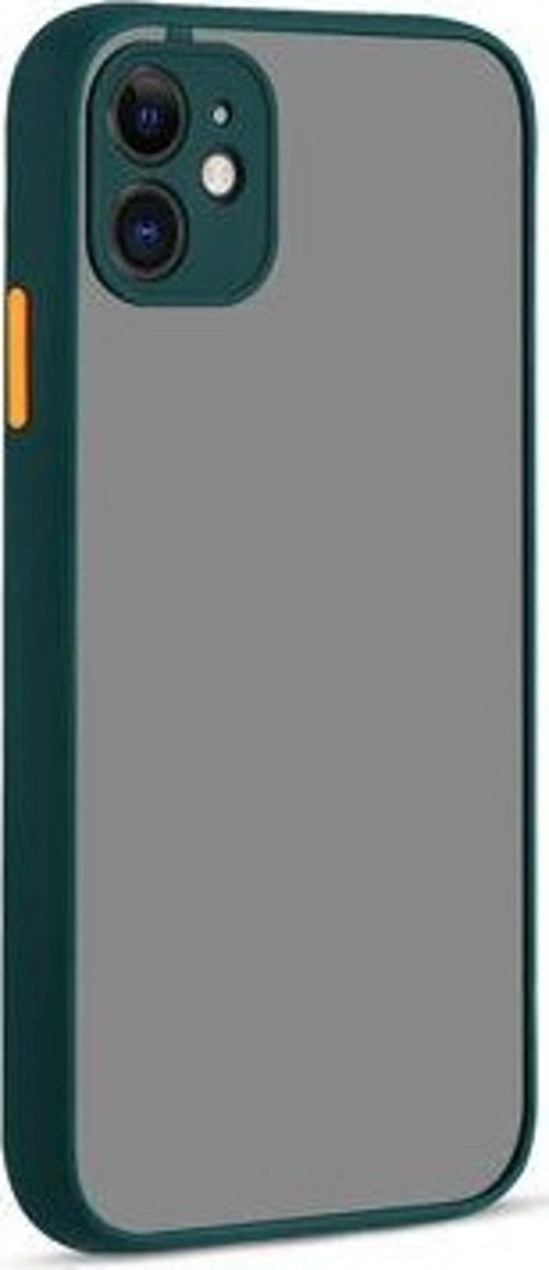 İphone 11 Kılıf Şeffaf Mat Yüzeyli Kenarları Renkli Fitkap Premium Silikon Kapak
