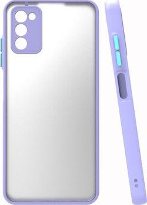 Samsung Galaxy A03S Kılıf Şeffaf Mat Yüzeyli Kenarları Renkli Fitkap Premium Silikon Kapak