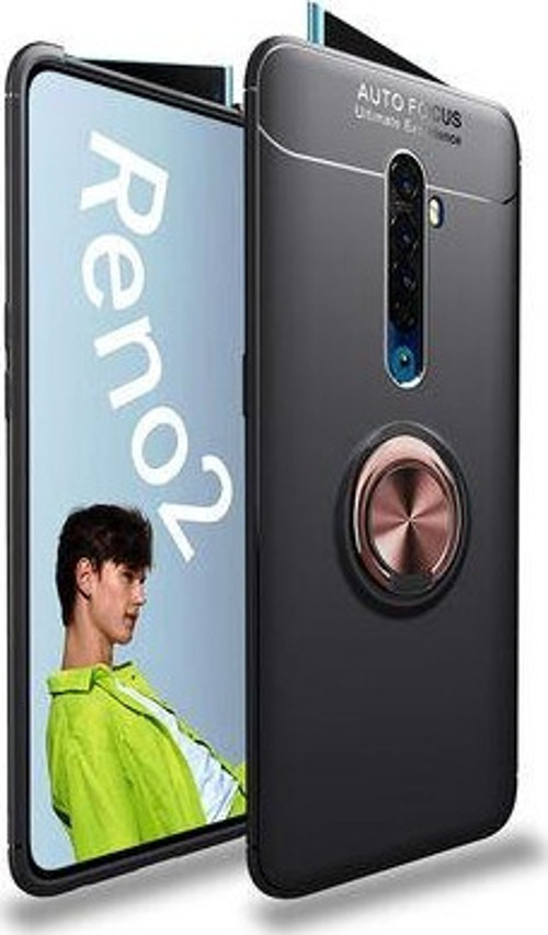 Oppo Reno 2Z Kılıf Yüzüklü Sağlam Esnek Ringo Silikon Kapak