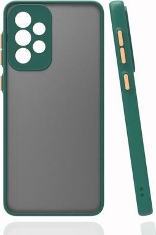 Samsung Galaxy A52 Kılıf Şeffaf Mat Yüzeyli Kenarları Renkli Fitkap Premium Silikon Kapak
