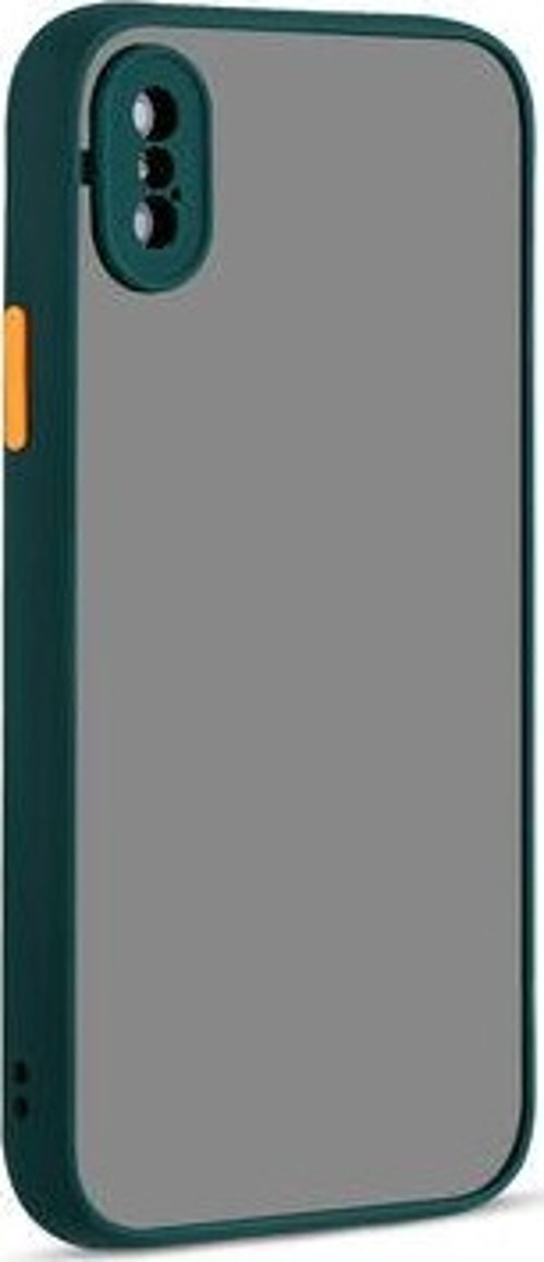 İphone Xs Kılıf Şeffaf Mat Yüzeyli Kenarları Renkli Fitkap Premium Silikon Kapak