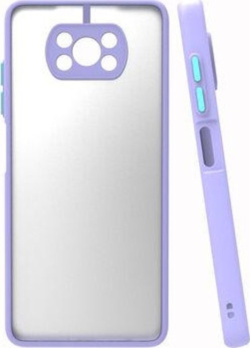 Poco X3 Pro Kılıf Şeffaf Mat Yüzeyli Kenarları Renkli Fitkap Premium Silikon Kapak