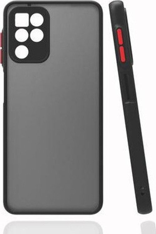 Samsung Galaxy A22 4G Kılıf Şeffaf Mat Yüzeyli Kenarları Renkli Fitkap Premium Silikon Kapak