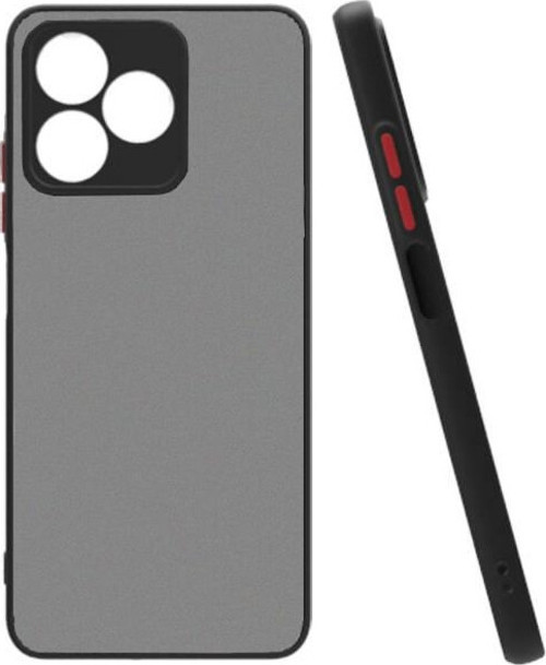 Realme C53 Kılıf Şeffaf Mat Yüzeyli Kenarları Renkli Fitkap Premium Silikon Kapak