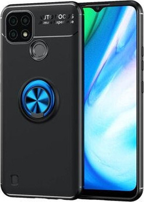 Realme C21 Kılıf Yüzüklü Sağlam Esnek Ringo Silikon Kapak