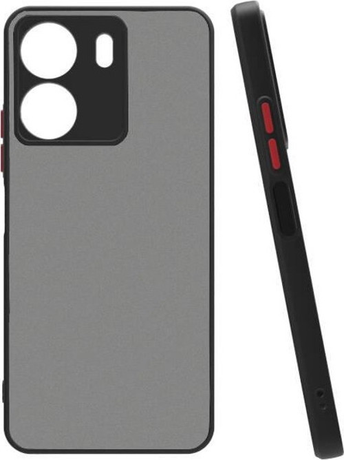 Redmi 13C Kılıf Şeffaf Mat Yüzeyli Kenarları Renkli Fitkap Premium Silikon Kapak